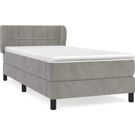 Maison Exclusive - Boxspringbett mit Matratze Hellgrau 90x190 cm (1/5)