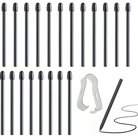 20 punte di ricambio per Remarkable con clip in metallo, strumento per l'installazione di punte di ricambio, accessori di scrittura per Remarkable 1 e 2, Remarkable Maker Plus (nero) (1/5)