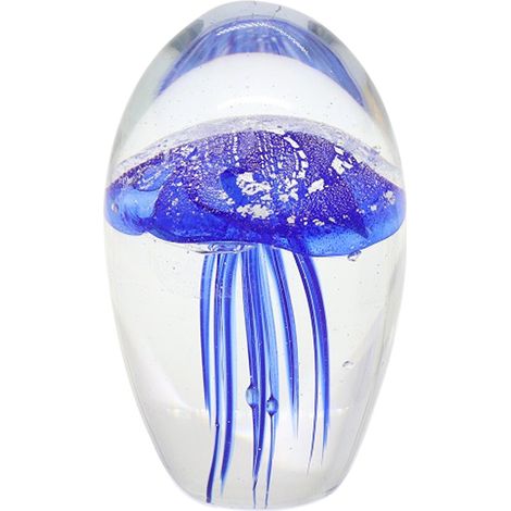 Regalo per la casa dell'ufficio in cristallo decorativo fermacarte con meduse blu