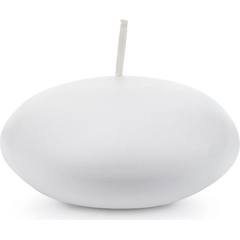 Bougie flottante mate, blanche, 8 cm (1 paquet / 4 pièces) (1/2)
