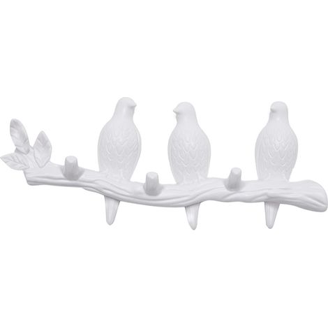 Crochet Mural Blanc D'oiseau Nordique, Lot de 3, sans Perçage, Crochet Suspendre Pratique pour Porte, Cuisine, Salle de Bain et Rangement D’accessoires (1/5)
