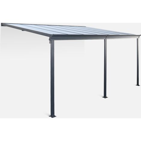 Pergola a parete 3x4 m in alluminio con grondaia (1/3)