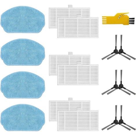 Kit d'accessoires pour Cecotec Conga 999 Origin X-Treme & 999 Origin Genesis & 999 Origin X-Treme X Robot Aspirateur Pièces de rechange 16 Packs 6 Filtres, 6 Brosses latérales, 4 Chiffons de (1/5)