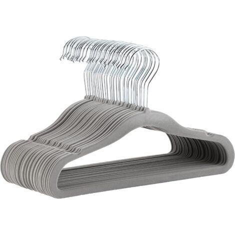 Lot de 30 cintres antidérapants en velours pour enfants et tout-petits, 29 cm, gris-ARCAN (1/5)