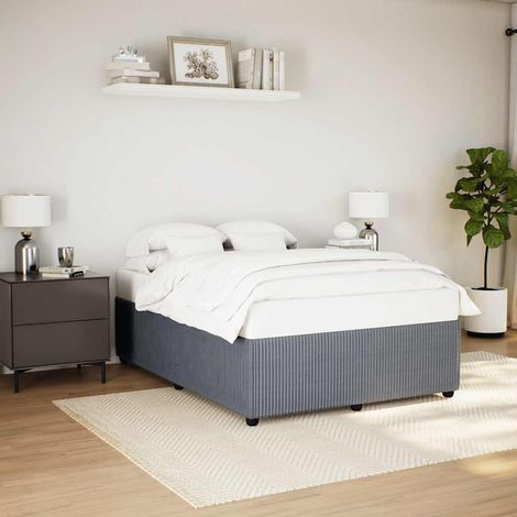vidaXL Giroletto senza Materasso Grigio Scuro 140x190 cm Velluto (1/5)