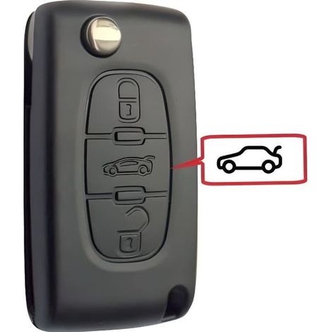 Coque de clé compatible avec Peugeot-Citroën à 3 boutons (1/3)