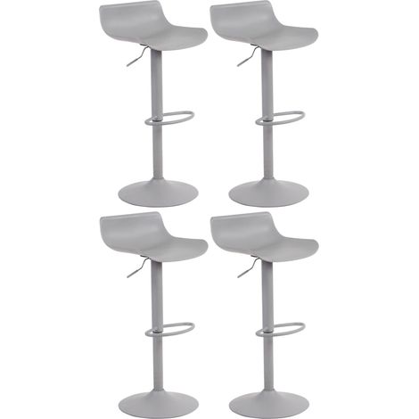 Sgabelli da bar x4 con poggiapiedi altezza regolabile design moderno in plastica grigia e metallo grigio 100004499