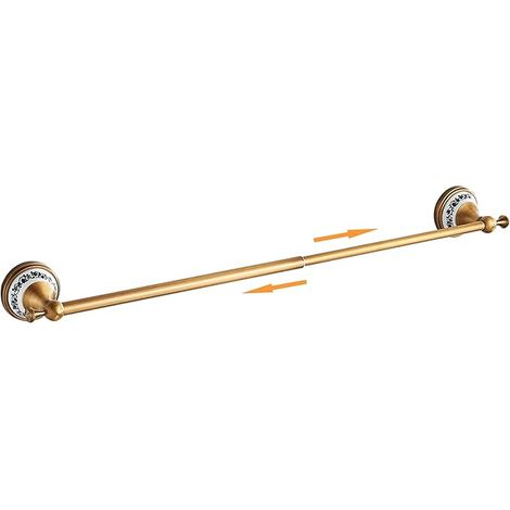 Barre Porte-Serviettes en Laiton Bronze Antique, réglable de 39,9 à 70,5 cm pour Porte-Serviettes Salle de Bain, Accessoires muraux Salle de Bain, Design Porcelaine (1/5)