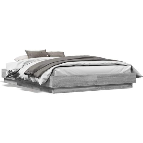 Maison Exclusive - Estructura de cama madera de ingeniería gris S (1/5)