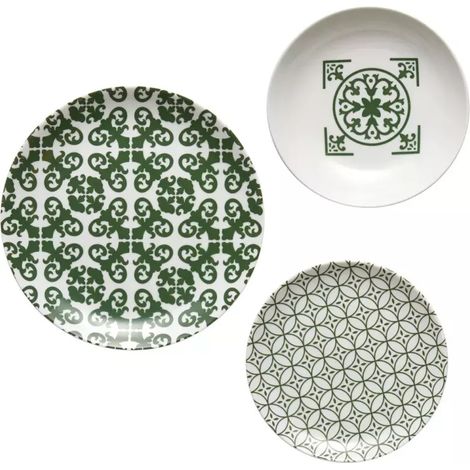 Set di 6 posti tavola in maiolica smeraldo (1/2)