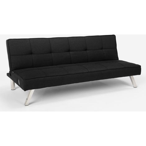Divano letto in tessuto con porta USB e gambe in metallo design Astralis - Nero (1/5)