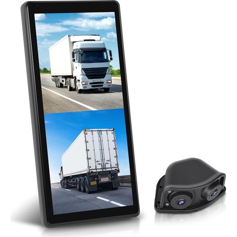 Dashcam Miroir pour Camion et Bus avec Caméra à Deux Objectifs, LKW Miroir Rétroviseur, Moniteur Tactile 10,36 Pouces Système BSD/Vision Nocturne/DVR/Enregistrement en Boucle/IP68 Étanche (1/5)