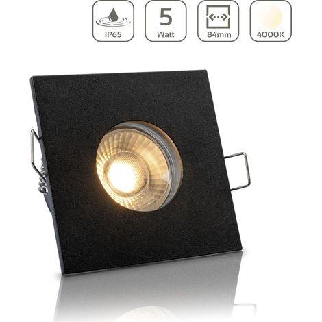 Einbauspot IP65 eckig - Farbe: Schwarz - LED Leuchtmittel: GU10 5W neutralweiß (1/5)