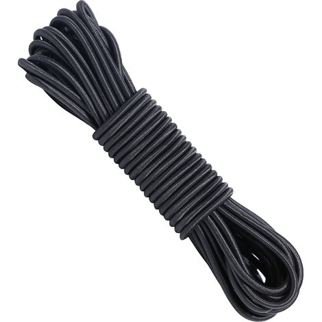 Corde en caoutchouc - 4 mm - 10 m - Noir (1/5)