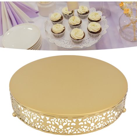 Accessoires de table de mariage de style européen : plat à gâteau rond, présentoir à gâteau haut en fer forgé, assiette à fruits, plateau à desserts (grand format). (1/5)