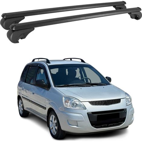 OMAC Aluminium Dachträger Querträger für Hyundai Matrix 2001-2010 – TÜV / DIN 75302:2019 – Abschließbar – Max. 75 kg – 2 Stangen Schwarz (1/5)