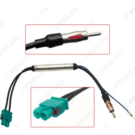 Câble adaptateur d'antenne radio double tête FAKRA compatible avec les autoradios Volkswagen Touareg/Cayenne/Audi avec amplificateurs