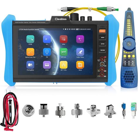 Fiber Optic OTDR Tester, Event Mapping, Auto Mode, LS OPM OLS DMM, SFP Module, WiFi, Network Cable Testing, 8 Adapters, 8" IPS Touchscreen", RSO-85 1610nm 28dB Live Testing (1/5)