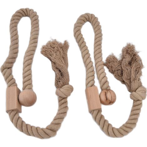 de 2 embrasses de rideaux en coton avec cordon magnétique