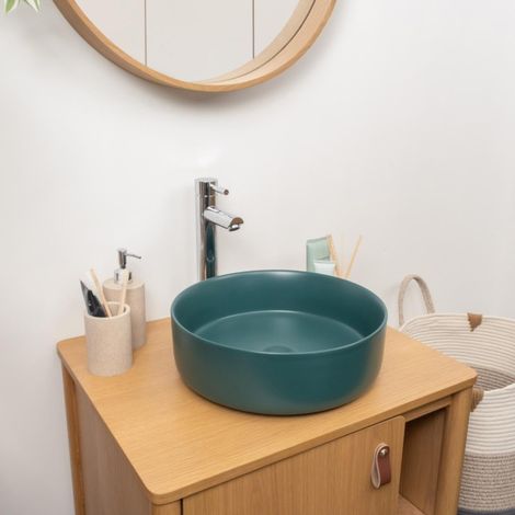 Vasque à poser ronde en céramique 36cm (1/5)