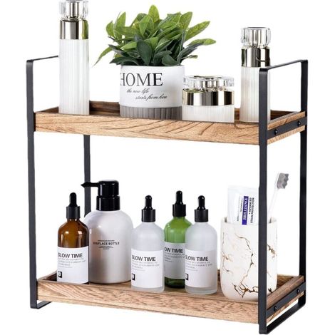 Mensola in legno massello per bagno e cucina – 4 ripiani, 60 x 25 x 120 cm, naturale, contenitore multifunzionale per accessori, spezie, piante