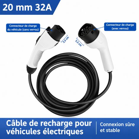 Rallonge 20m pour borne et pistolet 7kW 32A blanc AC 220V véhicule électrique – Livraison gratuite (1/5)