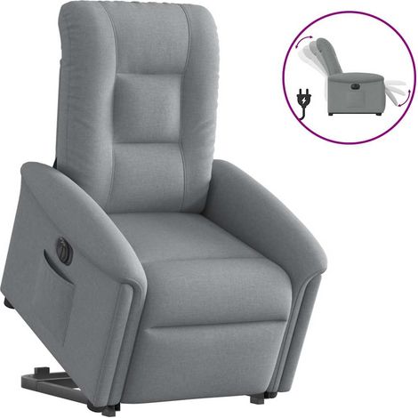 Relaxsessel mit Aufstehhilfe Elektrisch Hellgrau Stoff vidaXL (1/5)