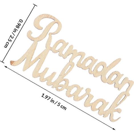 Ensemble de 15 pièces de décoration en bois pour le Ramadan Mubarak, compatible avec la fête du Petit Aïd al-Adha.