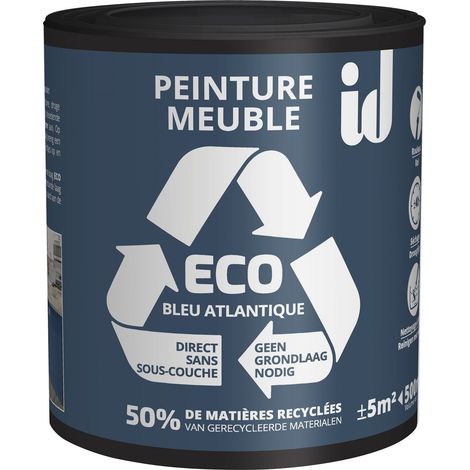 Peinture ECO pour boiseries et meubles - bleu atlantique 500ml - ID PARIS (1/3)