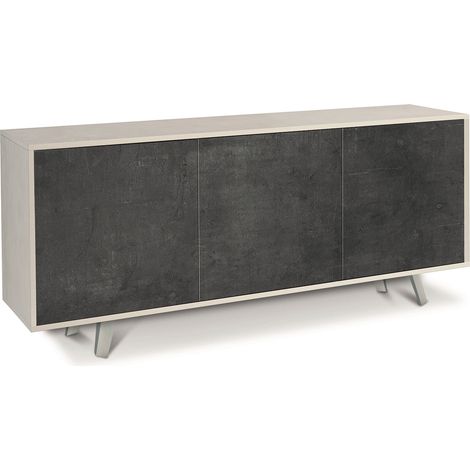 Madia 3 Ante 177x74x41 cm Ossido Bianco/Ossido Nero (1/5)