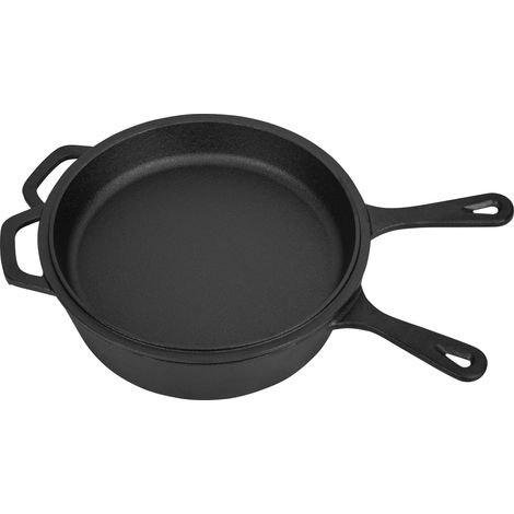 Cacerola de hierro fundido con sartén integrada 3 en 1, 26 cm, KD4245