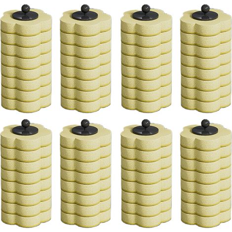 Lot de 8 têtes de brosse WC jetables avec base, parfum citron, pour salle de bain. (1/5)