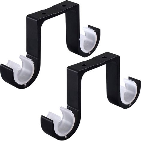 Stück Gardinenstangenhalterung, Wandmontage, doppelte Gardinenstangenhalterung, Deckenmontage, rostfreie Aluminiumlegierung, geeignet für Stangen mit 28–33 mm Durchmesser