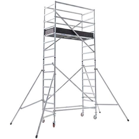 Petit échafaudage roulant 1 plateau - Hauteur maximale de travail 2.84m - EURXHD-0 (1/5)