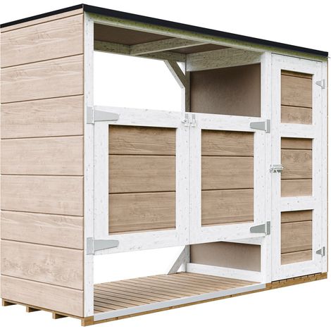 Abri de jardin pour poubelles, Cache poubelle extérieur 2x240L – coffre de rangement exterieur, armoire de jardin, cabane de jardin exterieur – Timbela M981A-TERRA BROWN (1/5)