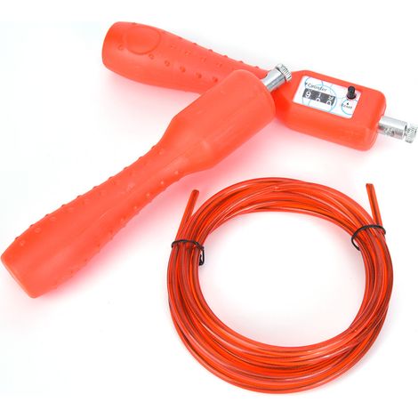 Corde à sauter rouge pour adultes, fil d'acier, matériel de fitness intérieur et extérieur. (1/5)