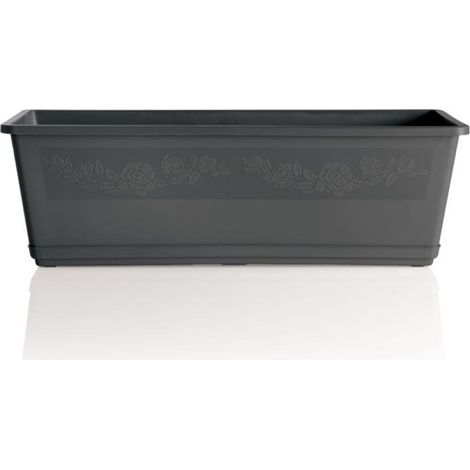 VASO BALCONELLA CON SOTTOVASO 60 CM COLORE ANTRACITE (1/4)