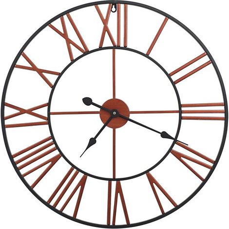 Horloge murale en métal, 58 cm, rouge (1/5)