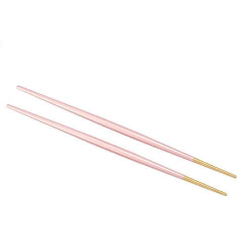 Baguettes japonaises à sushi dorées en acier inoxydable 304 (rose) (1/5)