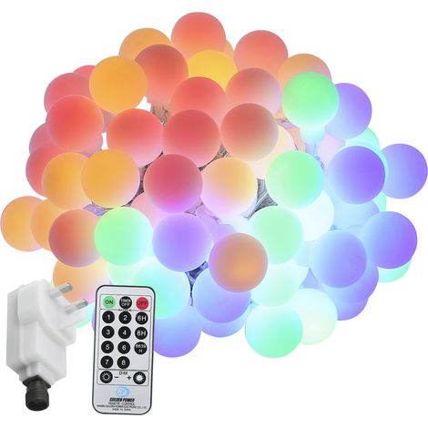 Guirlande lumineuse globe enfichable 18 m/59,06 pieds 150 LED boule lumineuse avec télécommande changement de couleur 8 modes d'éclairage fonction minuterie décorative pour intérieur extérieur fête de (1/5)