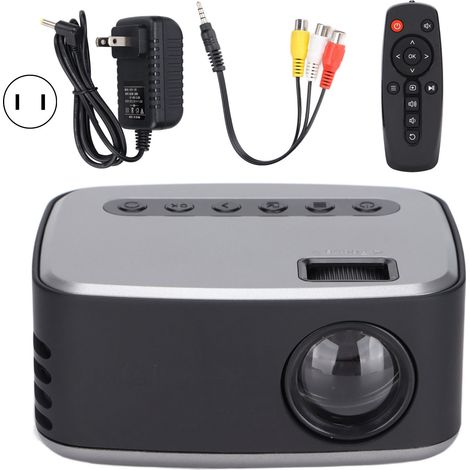 Intelligenter Mini-LED-Videoprojektor mit HD-Multimedia-Schnittstelle für Heimkino, Audio/Video, 100–240 V, US-Stecker