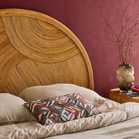 Sweeek – Tête de lit en rotin naturel – Style bohème – Dimensions L140 x H115 cm – Facile d'entretien – Design artisanal unique