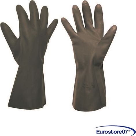 guanti da lavoro industriali antiacido in neoprene - tg. M mis.7 - 7 1/2 - pz 10 (1/3)