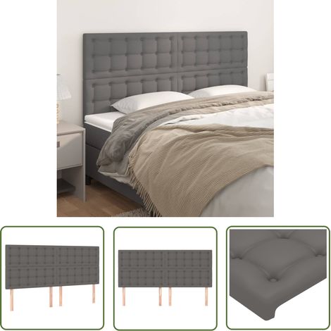 Maison Exclusive - Kopfteil Grau 200x5x118/128 cm Kunstleder (1/5)