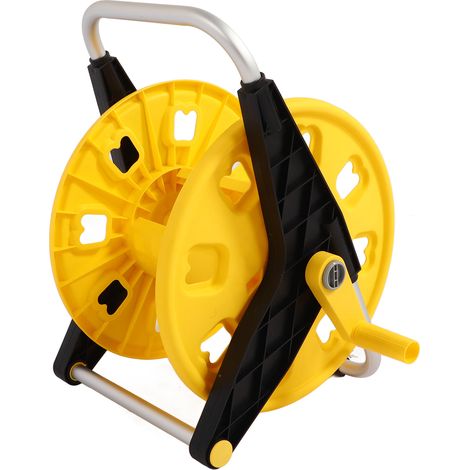 Tragbare Gartenschlauchtrommel (1/2 Zoll) für 60 m lange Wasserschläuche, gelb, Modell H 3050S (1/5)