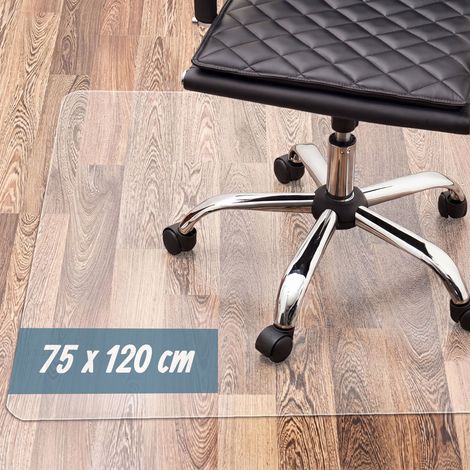 Relaxdays Bodenschutzmatte Bürostuhl, 75 x 120 cm, PVC Bodenunterlage Laminat, Parkett, Fliesen, rutschfest, transparent (1/5)