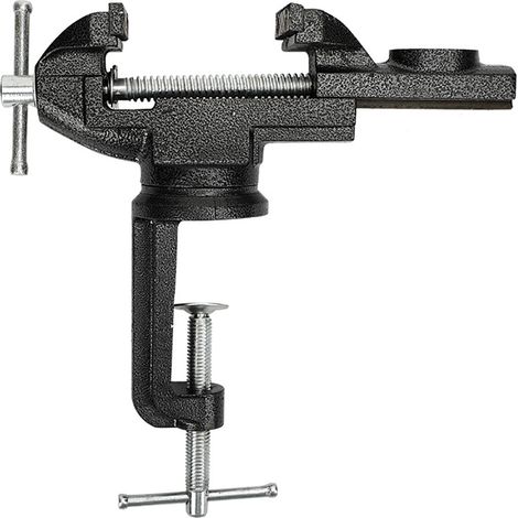 Étau d'établi, étau d'établi domestique, petit étau d'établi, petit outil de serrage universel de précision à 360°, version améliorée et étendue, étau d'établi en acier moulé de 50 mm, acier moulé de (1/4)