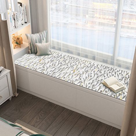 Bay Window Cushion, Nordic Luxury Style, Rectangular, Waterproof, Easy-to-Clean PVC Leather Cushion - Tulip - 50150cm