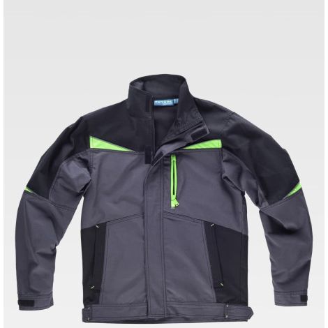 Cazadora Future con canesús WF2752 EN ISO13934 WORKTEAM M Gris / Verde lima (1/2)
