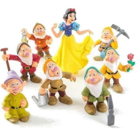 Filiyano-Blanche-Neige et les Sept Nains - Lot de 8 figurines en PVC